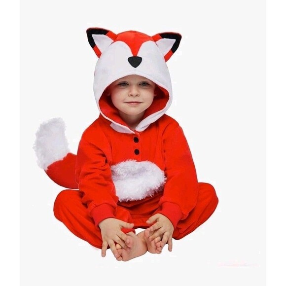 Halloween Baby Fox Costume Cosplay, For A Fox Toddler Jumpsuit, Button Hooded... - Picture 6 of 8